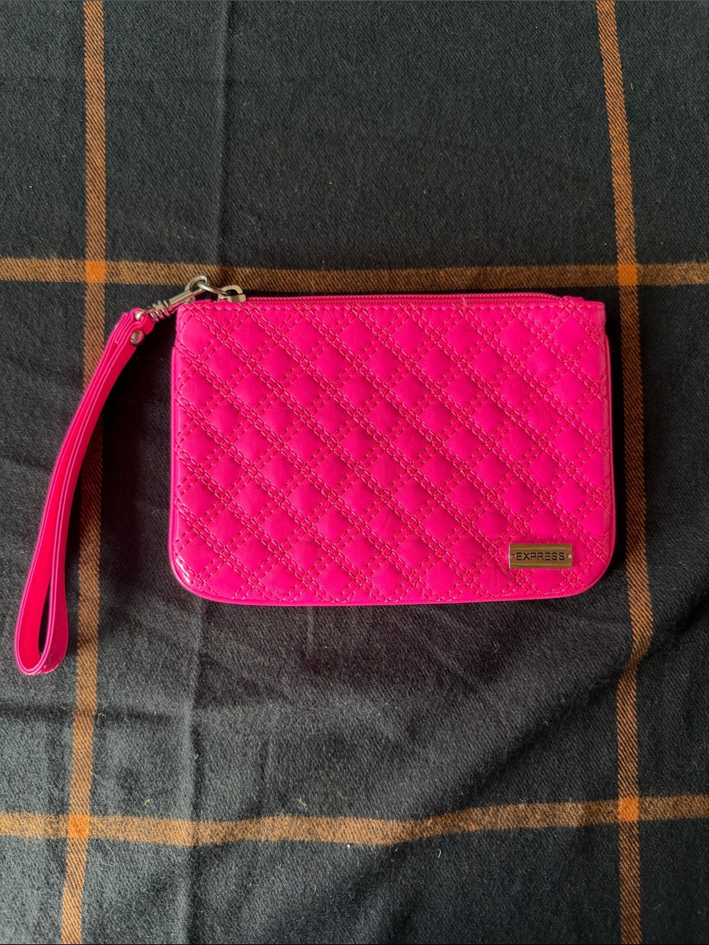 Express Quilted Hot Pink Wristlet
